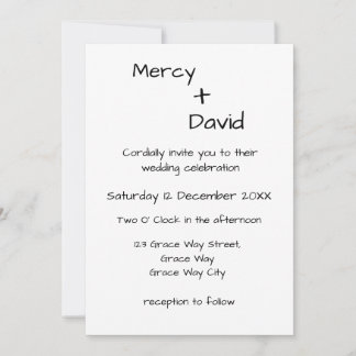 Invitación de boda minimalista moderna boho