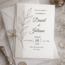 Invitación de boda minimalista moderna | Bota simp