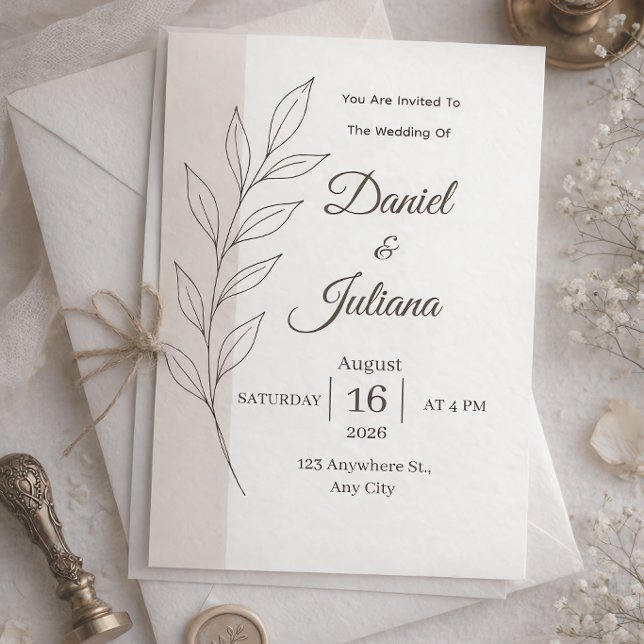 Invitación de boda minimalista moderna | Bota simp (Subido por el creador)