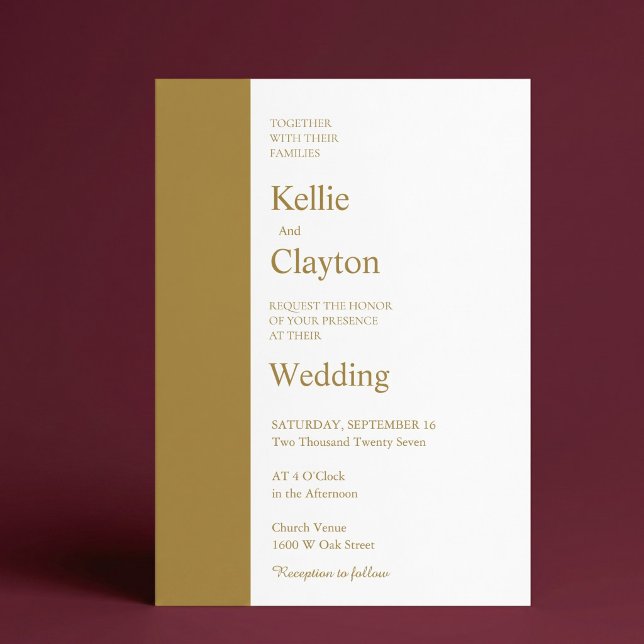Invitación de boda minimalista moderna con barra d (Subido por el creador)