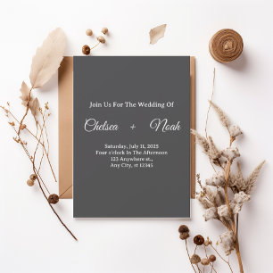 Invitación de boda minimalista moderna con eleganc