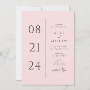 invitación de boda minimalista moderna con fecha e