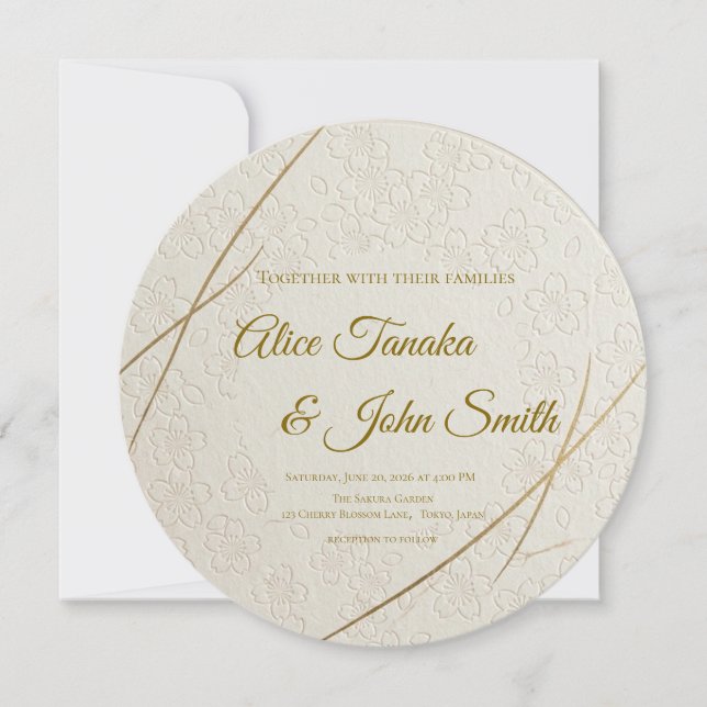 Invitación de Boda Minimalista Moderna - Elegante  (Anverso)