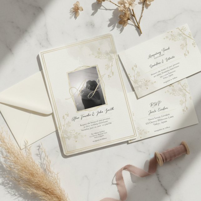 Invitación de boda minimalista moderna – Elegante  (Subido por el creador)
