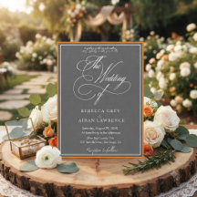Invitación de boda minimalista moderna en blanco y