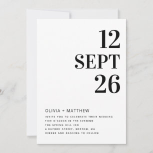 Invitación de Boda Minimalista Moderna Foto y Có