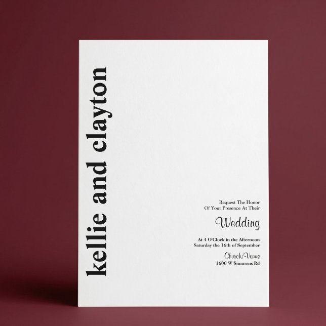 Invitación de boda minimalista moderna simple (Subido por el creador)