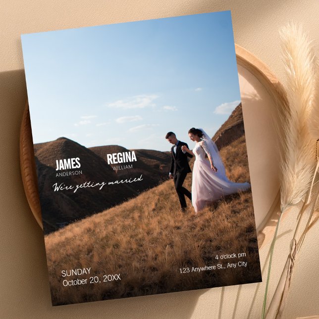 Invitación de boda minimalista moderna simple (Subido por el creador)
