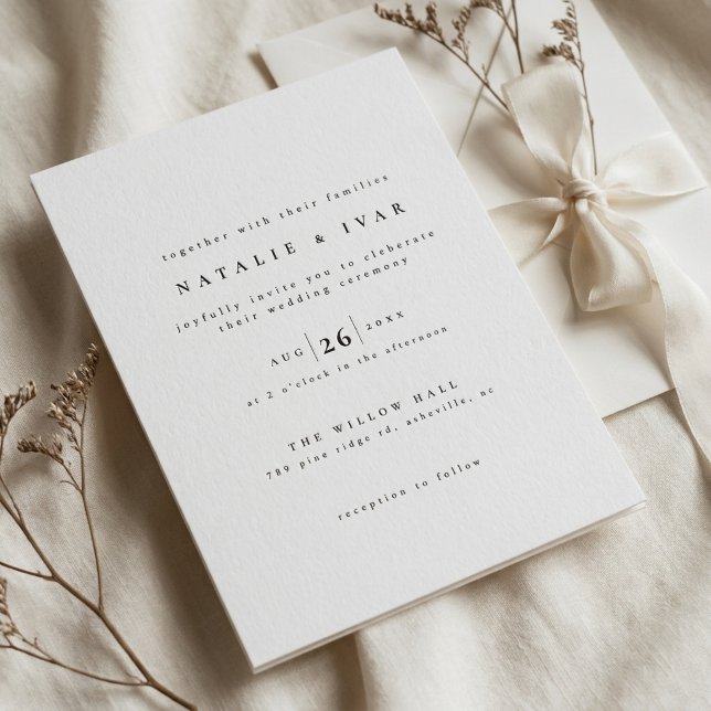 Invitación de boda minimalista moderna simple (Subido por el creador)