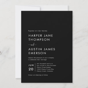 Invitación de boda minimalista moderna simple