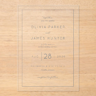 Invitación de boda minimalista negra elegante