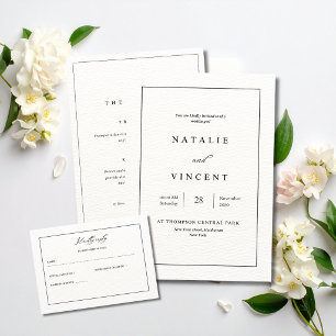 Invitación de Boda Minimalista Neutral Elegante Ch