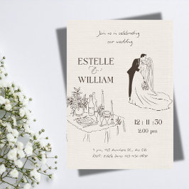 Invitación de boda minimalista romántica