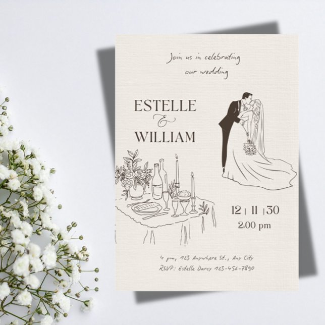 Invitación de boda minimalista romántica (Subido por el creador)