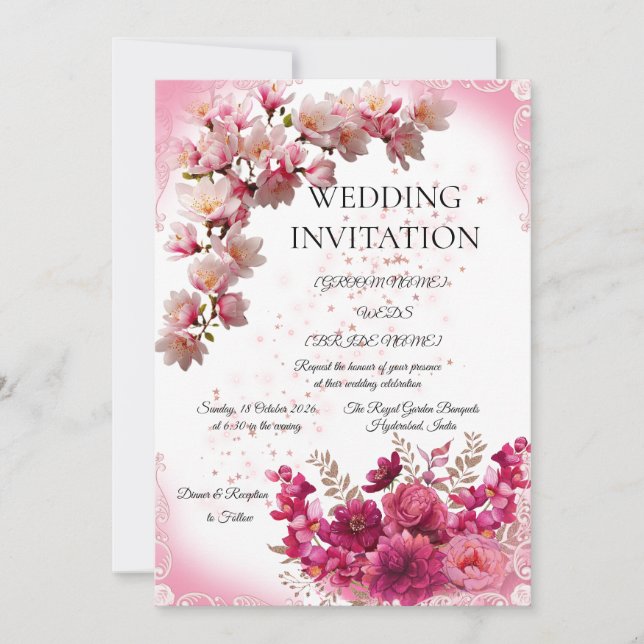 Invitación de boda minimalista romántica (Anverso)
