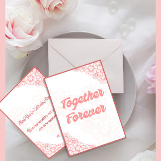 Invitación de Boda Minimalista Rosa Para Siempre J