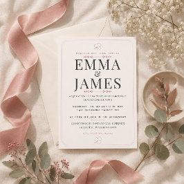 Invitación de boda minimalista rosa polvoriento ed