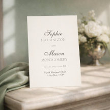 Invitación de Boda Minimalista Sage