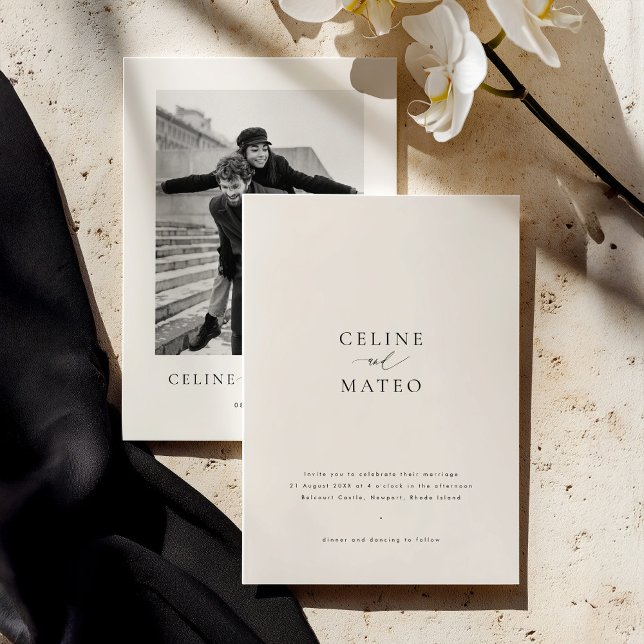 Invitación de boda minimalista simple de CELINE (Subido por el creador)