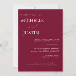 Invitación de boda minimalista simple moderna