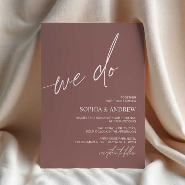 Invitación de boda minimalista Terracotta We Do (Subido por el creador)