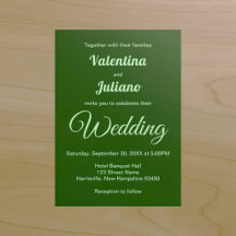 Invitación de boda minimalista verde oscuro