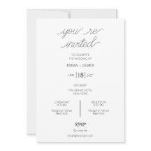 Invitación de boda minimalista verde salvia