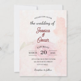 Invitación de boda minimalista vintage rosa