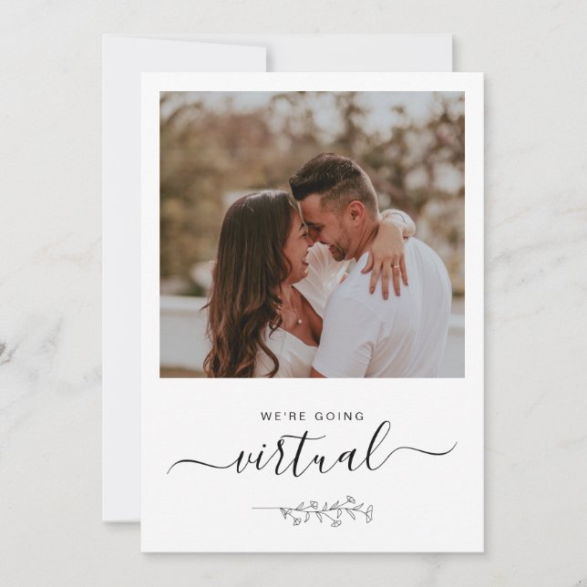 Invitación de boda minimalista virtual en línea co (Anverso)