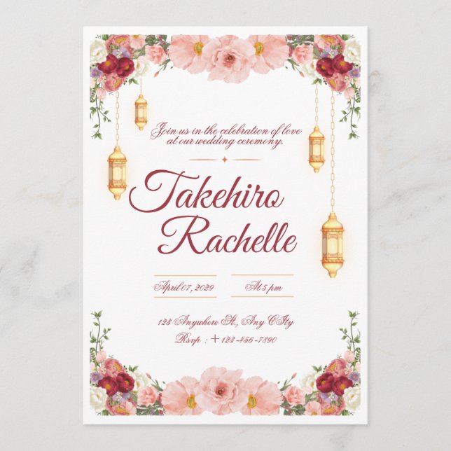 Invitación de boda moderna (Anverso)