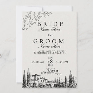 Invitación de boda moderna