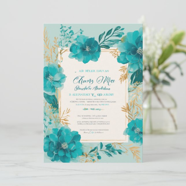 invitación de boda moderna  (Anverso de pie)