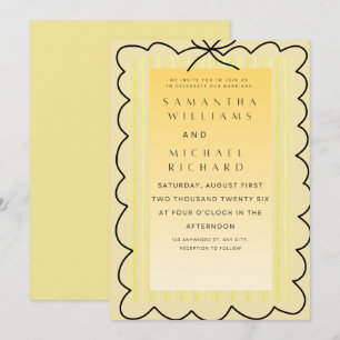 Invitación de Boda Moderna Amarilla con Bordes Esc