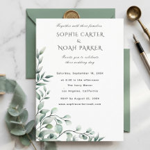 Invitación de boda moderna clásica con estética mo