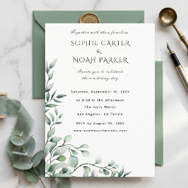 Invitación de boda moderna clásica con estética mo