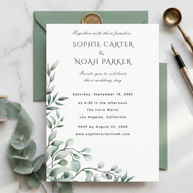 Invitación de boda moderna clásica con estética mo (Subido por el creador)