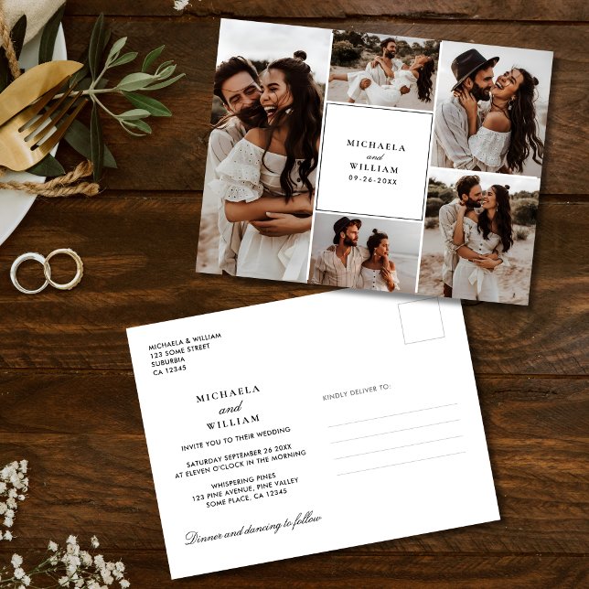 Invitación de Boda Moderna con 5 Fotos (Subido por el creador)