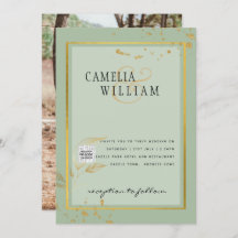 Invitación de Boda Moderna con Código QR para RSVP