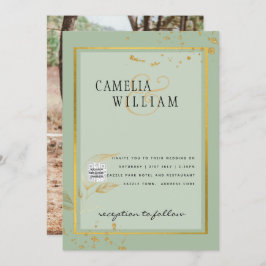 Invitación de Boda Moderna con Código QR para RSVP