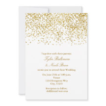 Invitación de boda moderna con confeti de puntos d