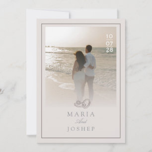 Invitación de Boda Moderna con Fecha en Negrita al