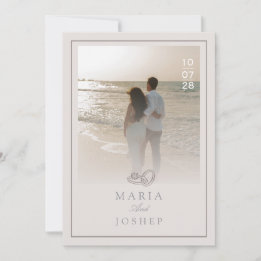 Invitación de boda moderna con fecha en negrita en