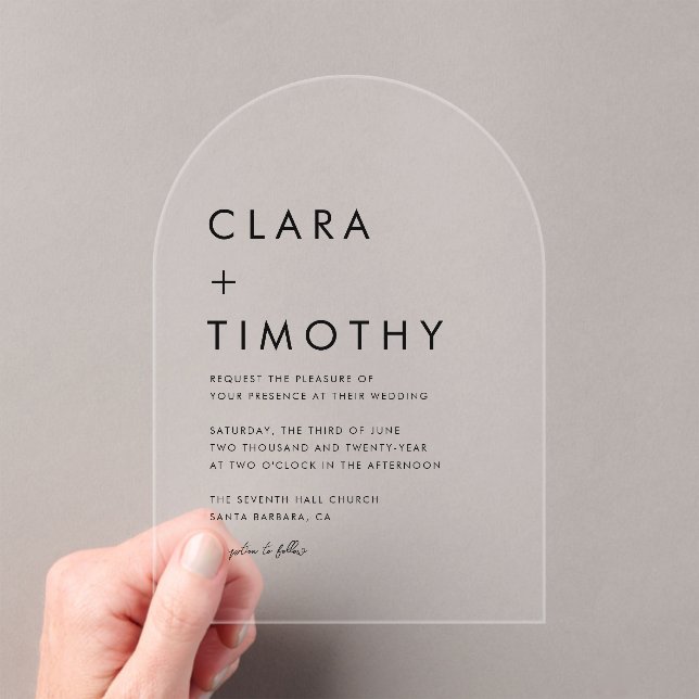 Invitación de boda moderna con letra clásica minim (Insitu (portátil))