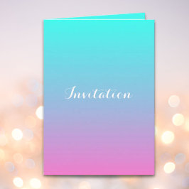 invitación de boda moderna con ombre de turquesa y