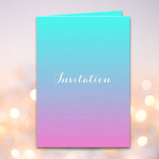 invitación de boda moderna con ombre de turquesa y