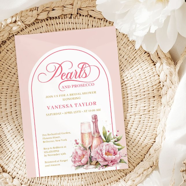 Invitación de boda moderna con rosa y dorado (Modern blush and gold bridal shower invitation

)