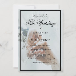 invitación de boda moderna con texto elegante