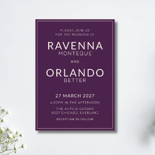 Invitación de boda moderna de dinero antiguo con m