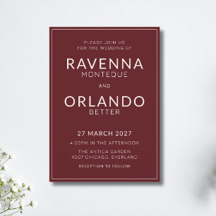 Invitación de boda moderna de dinero antiguo con m