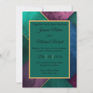 Invitación de boda moderna de lujo